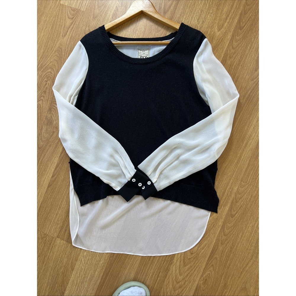 GoSilk Womens Silk Cotton Cashmere Collar Blouse Sz Large Luxury Twee Poet Work
